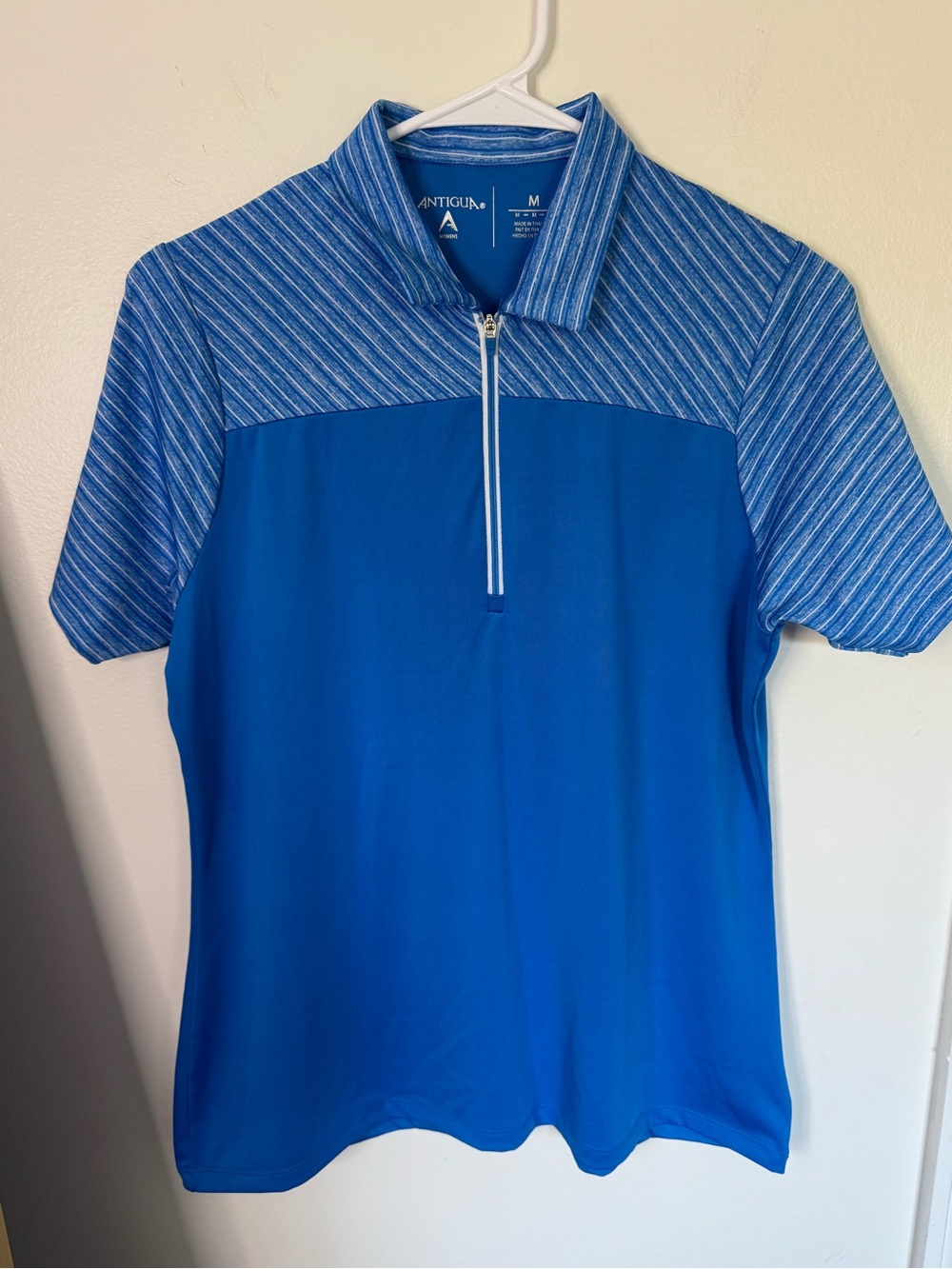 Antigua Women's Size M Blue Quarter-Zip Golf Polo Shirt